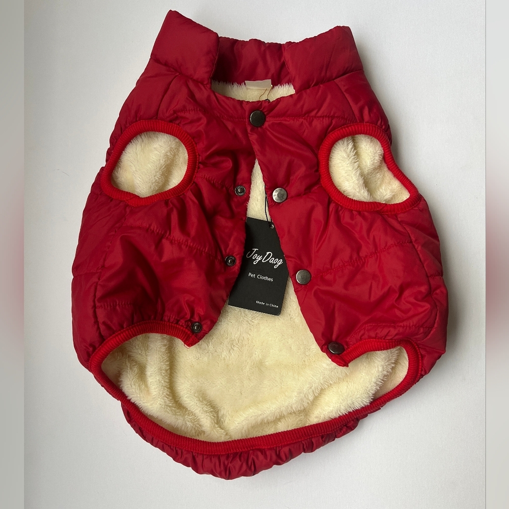 Red Dog Fleece Lined Winter Jacket | Joy Daog XL (check dimensions)